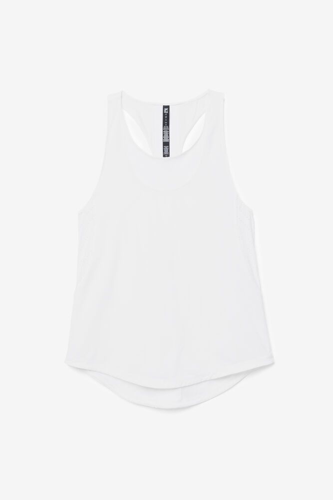 Fila Tank Top Uplift Textured Racerback Womens White - India LRT-213945